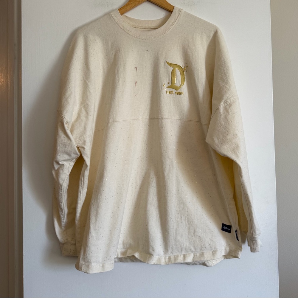 Disneyland Ivory Gold Castle Spirit Jersey size Large AS IS - Picture 2 of 7